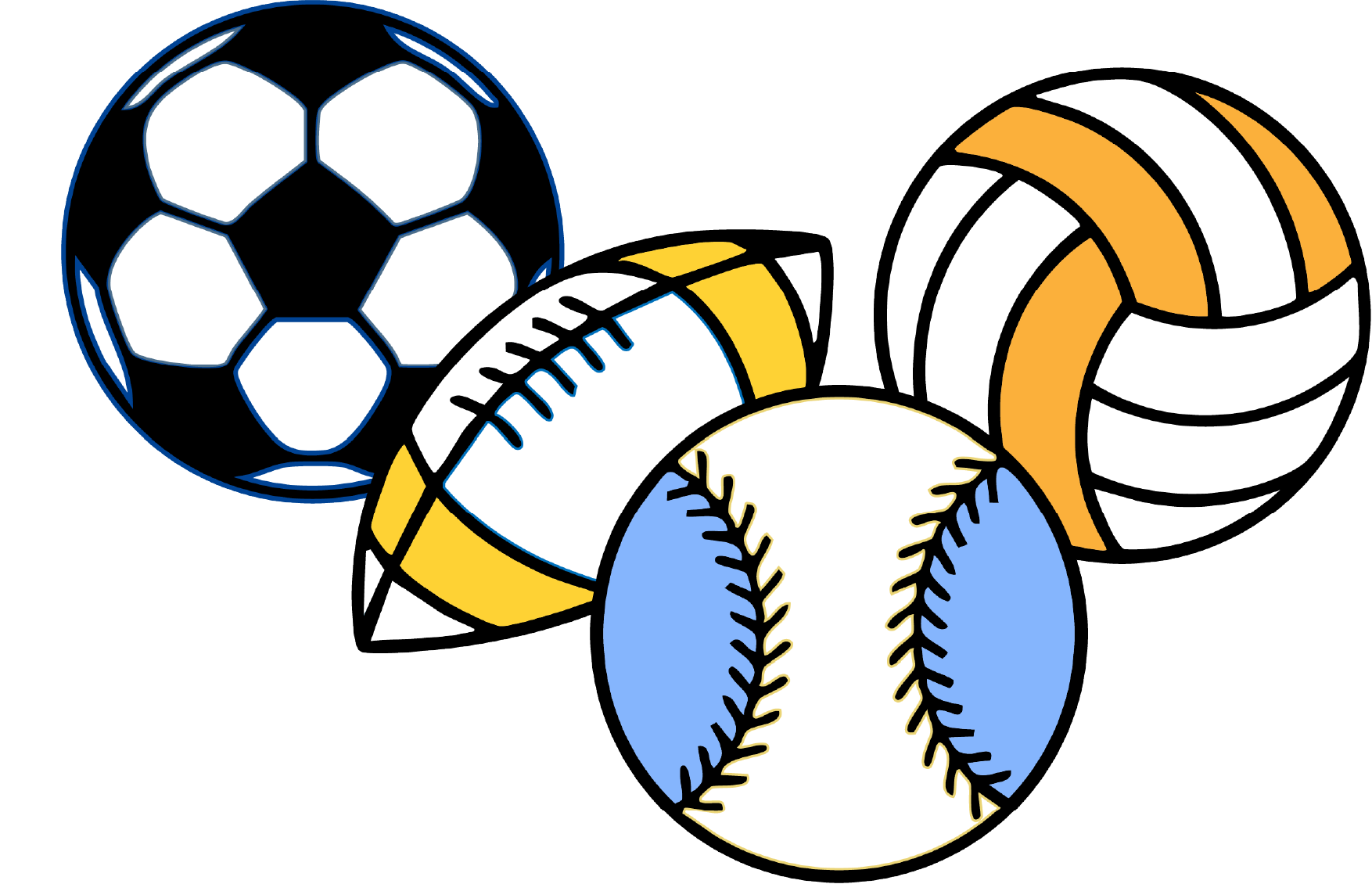 Group of sports balls